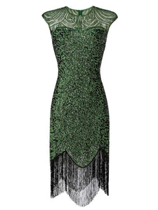 1920S Fringed Sequin Gatsby Flapper Dress
