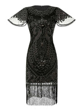 Load image into Gallery viewer, 6 Colors Short Sleeve 1920s Sequined Flapper Dress