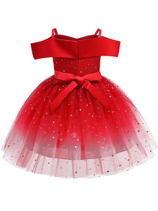 Kids Little Girls' Dress Princess Off Shoulder Birthday Christening Dress