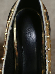 10CM Luxury Pearls And Diamonds Chunky Heels Retro Shoes