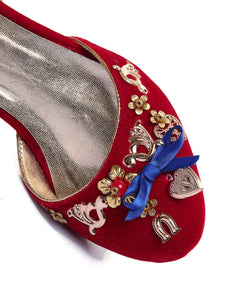 5CM Luxury Velvet Chunky Heels Artist Cube Heel Retro Shoes