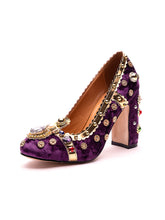Load image into Gallery viewer, 10CM Luxury Pearls And Diamonds Chunky Heels Retro Shoes