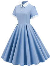 Load image into Gallery viewer, Solid Color Peter Pan Collar 1950S Dress With Pockets