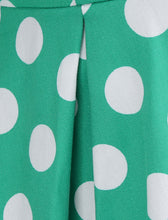 Load image into Gallery viewer, Green Polka Dots Turn Down Collar Short Sleeves 1950S Vinatge Shirt Dress