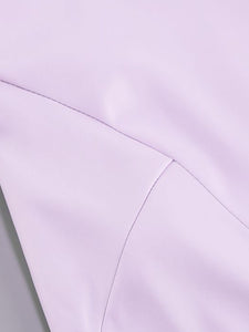 Purple Spaghetti Strap Satin Feather Hem Bodycon Dress Sexy Gown Party Dress