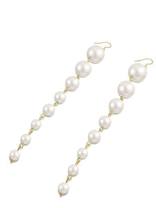 Vintage Plastic Pearl Party Long Earrings For Women