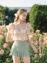 Load image into Gallery viewer, 2PS Apricot Lace Fairy Vintage Two Piece Bikinis Swimwear Bathing Suit