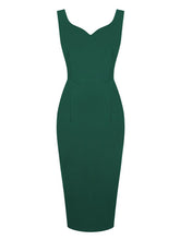 Load image into Gallery viewer, Solid Color Sweet Heart Collar 1950S Vintage Bodycon Dress