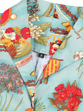 Load image into Gallery viewer, 1960S Green Portrait Painting Swing Vintage Dress With Belt