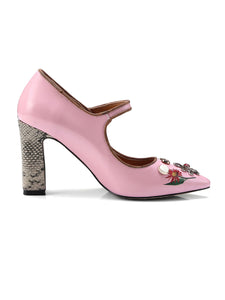 9CM Luxury Poker Chunky Heels Retro Shoes