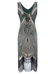 1920S Fringed Sequin Gatsby Flapper Dress