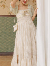 Load image into Gallery viewer, Apricot Puff Sleeve Lace Vintage 1950S Swing Victoria&#39;s Fairy Dress