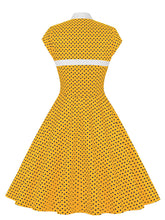 Load image into Gallery viewer, Red Polka Dots Fake Two Piece Shawl 1950S Swing Dress