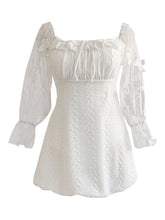 Load image into Gallery viewer, White Beach Wedding Swimsuit Lace Long Sleeve Swimsuit With Butterfly Vintage One Piece Swimwear