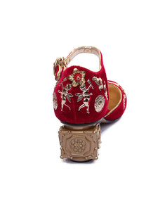 5CM Luxury Velvet Chunky Heels Artist Cube Heel Retro Shoes