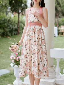 Rose Halter 1950S Vintage Dress Swing Dress