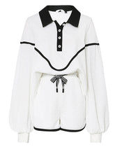 Load image into Gallery viewer, 2PS Sportswear White 1950S Vintage Girdle Sweatshirt And Shorts Set