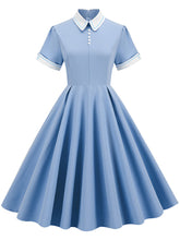 Load image into Gallery viewer, Solid Color Peter Pan Collar 1950S Dress With Pockets