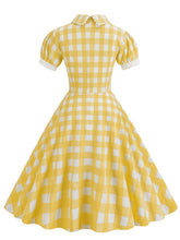 Load image into Gallery viewer, Sweet Plaid Peter Pan Collar 1950S Dress With Pockets