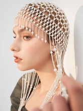 Load image into Gallery viewer, Vintage Pearl Hair Chain Long tassel Headband Hat Hair Jewelry for Women