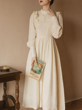Load image into Gallery viewer, 【Pre-Sale】Apricot Lace Ruffles Edwardian Revival Dress
