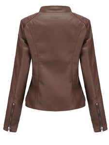 6 Color Long Sleeve PU Leather Motorcycle Jacket