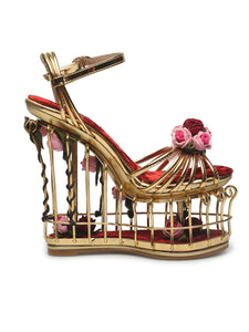 14CM Open Toe Luxury Rose Box Platform Spherical Heel Sandals Retro Shoes