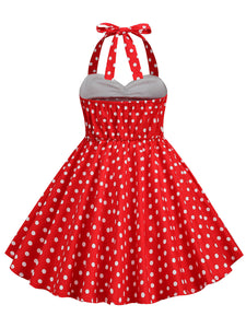 Kids Little Girls' Dress Halter Polka Dot Cotton 1950S Vintage Dress