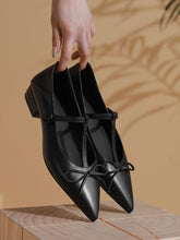 Load image into Gallery viewer, Women&#39;s Flat Heel Pointed Toe Hollow Belt Leather Vintage Shoes