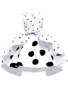 Kids Little Girls' Dress Princess Polka Dots  Birthday Christening Dress