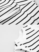 Load image into Gallery viewer, Striped Crew Neck Slit Casual Sexy Bodycon Dress
