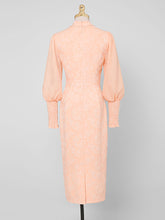 Load image into Gallery viewer, Jacquard Lantern Sleeve 1940S Vintage Dress