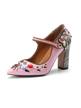 Load image into Gallery viewer, 9CM Luxury Poker Chunky Heels Retro Shoes
