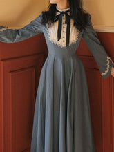 Load image into Gallery viewer, Dark Green Long Sleeve Ruffles Evdwardian Revival Dress