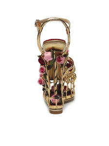 14CM Open Toe Luxury Rose Box Platform Spherical Heel Sandals Retro Shoes