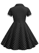 Load image into Gallery viewer, Kids Little Girls&#39; Dress Turn Down Collar Polka Dot Cotton 1950S Vintage Dress