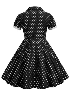 Kids Little Girls' Dress Turn Down Collar Polka Dot Cotton 1950S Vintage Dress