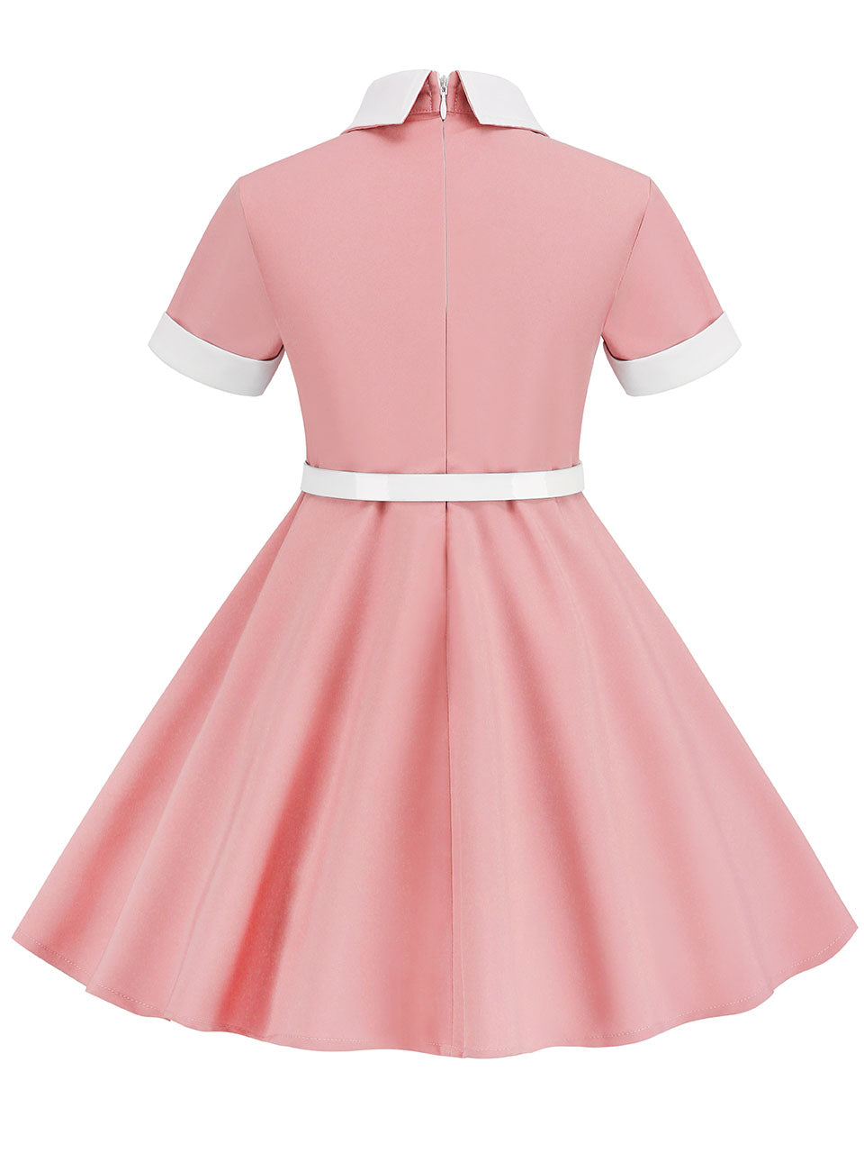 Kids Little Girls' Dress Peter Pan Solid Color Cotton 1950S Vintage Dress, Pink / 8-9 Years Kids Little Girls' Dress Peter Pan Solid Color Cotton 1950S Vintage Dress, Pink / 8-9 Years