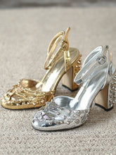 Load image into Gallery viewer, Luxurious Rivet Chunky Heel Sandals Vintage Shoes