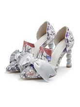 Load image into Gallery viewer, Big Bow Cylindrical Heel Pointed Toe Vinatge Shoes