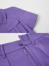 Load image into Gallery viewer, 2PS Workwear Style Cropped Top Flared Trousers 1970S Set