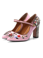 Load image into Gallery viewer, 9CM Luxury Poker Chunky Heels Retro Shoes