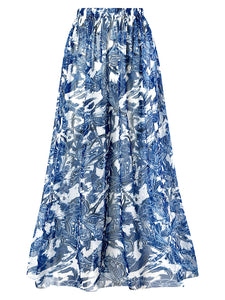 Floral Print Retro Style Strap One Piece With Bathing Suit Wrap Skirt