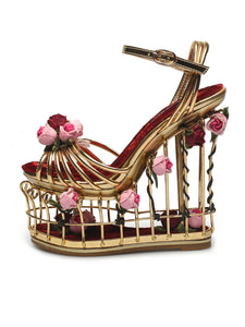 14CM Open Toe Luxury Rose Box Platform Spherical Heel Sandals Retro Shoes