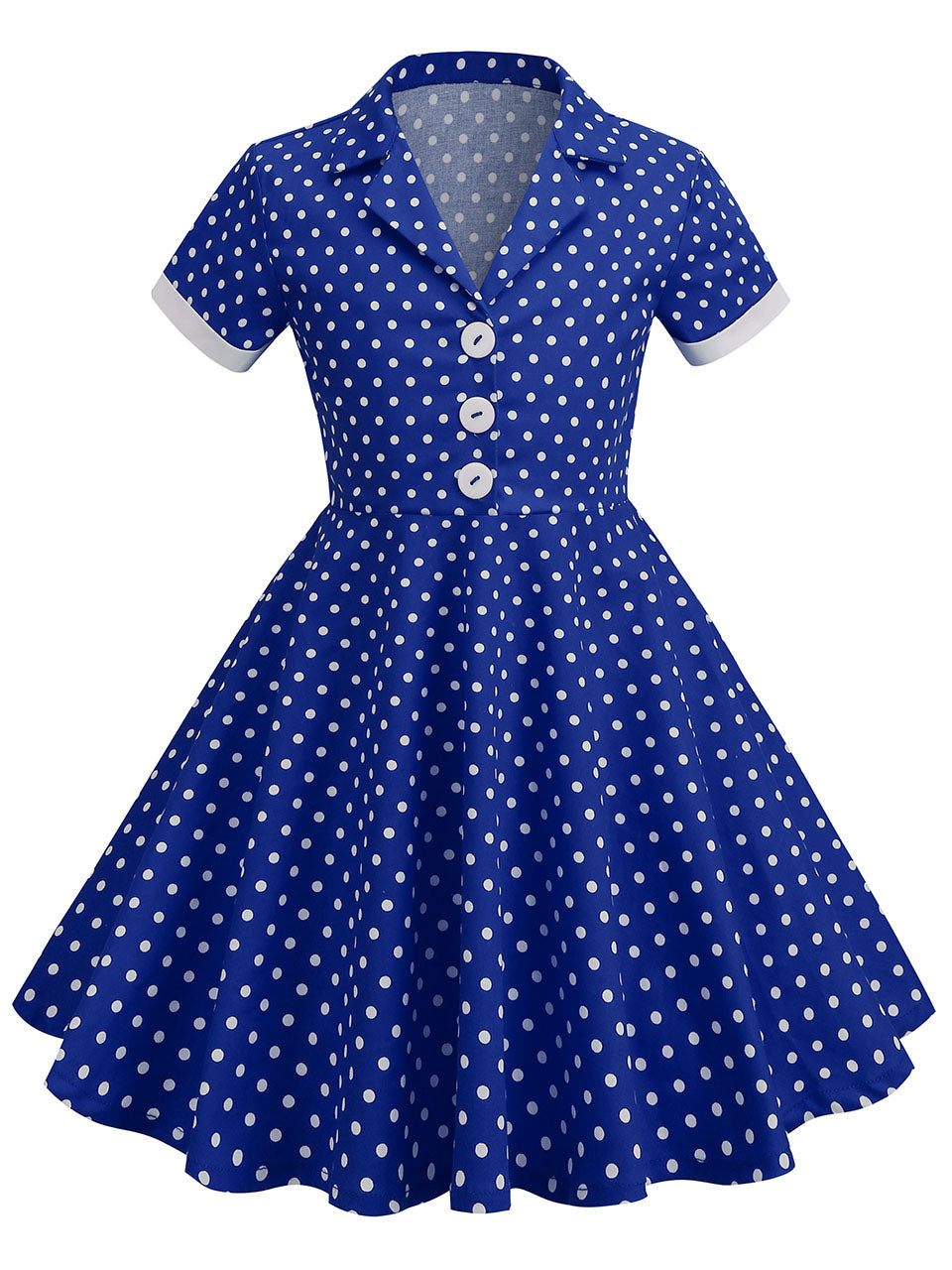 Kids Little Girls' Dress Turn Down Collar Polka Dot Cotton 1950S Vintage Dress