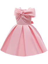 Load image into Gallery viewer, Kids Little Girls&#39; Dress Off Shoulder Bow Birthday Christening Dress