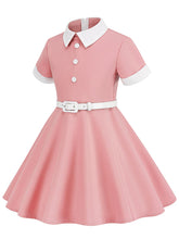 Load image into Gallery viewer, Kids Little Girls&#39; Dress Peter Pan Solid Color Cotton 1950S Vintage Dress