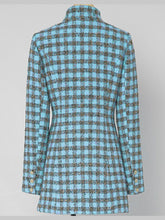 Load image into Gallery viewer, Plaid Stand Collar Houndstooth Tweed 1940S Coat