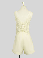Load image into Gallery viewer, 4PS Yellow 1950S Vintage Camisole Lace Vest And Shorts Coat Set