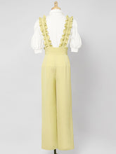 Load image into Gallery viewer, 2PS Vintage Top And Yellow Ruffles Pant Suit